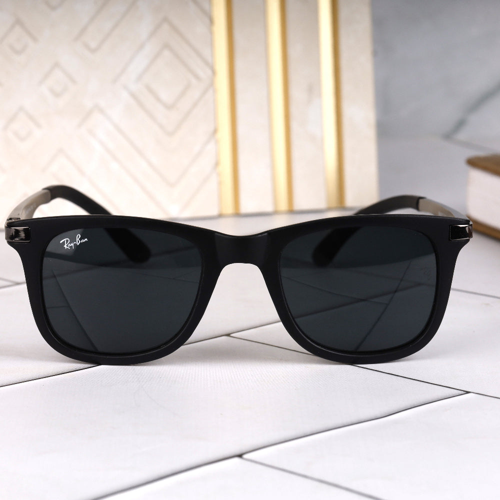 Classic Square 4287 Grey-Black Sunglass (Matt) with matte grey frame and UV 400 protection from JUO INDIA.